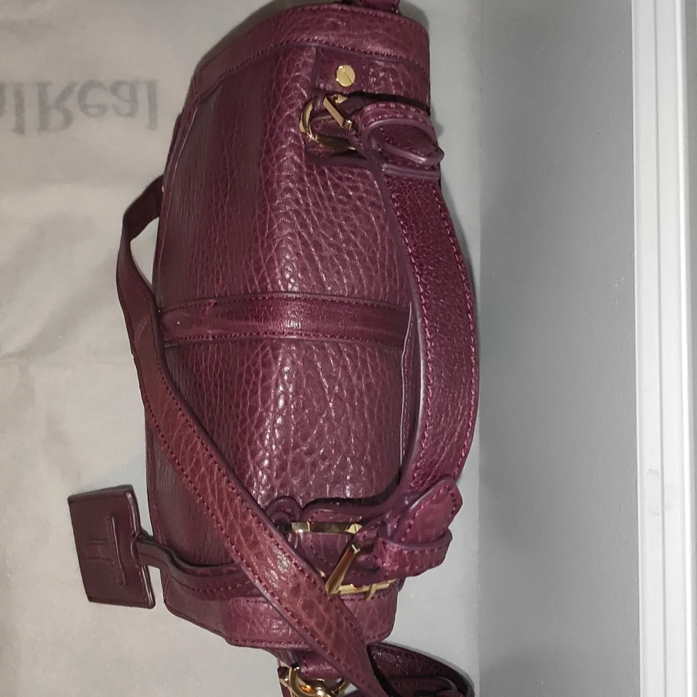 Tory Burch 797 Plum Leather Satchel
